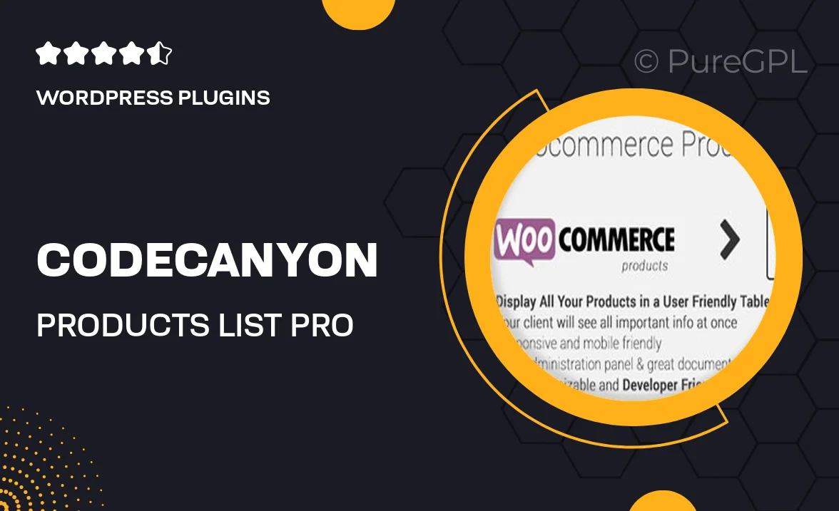 Codecanyon | Products List Pro Woocommerce