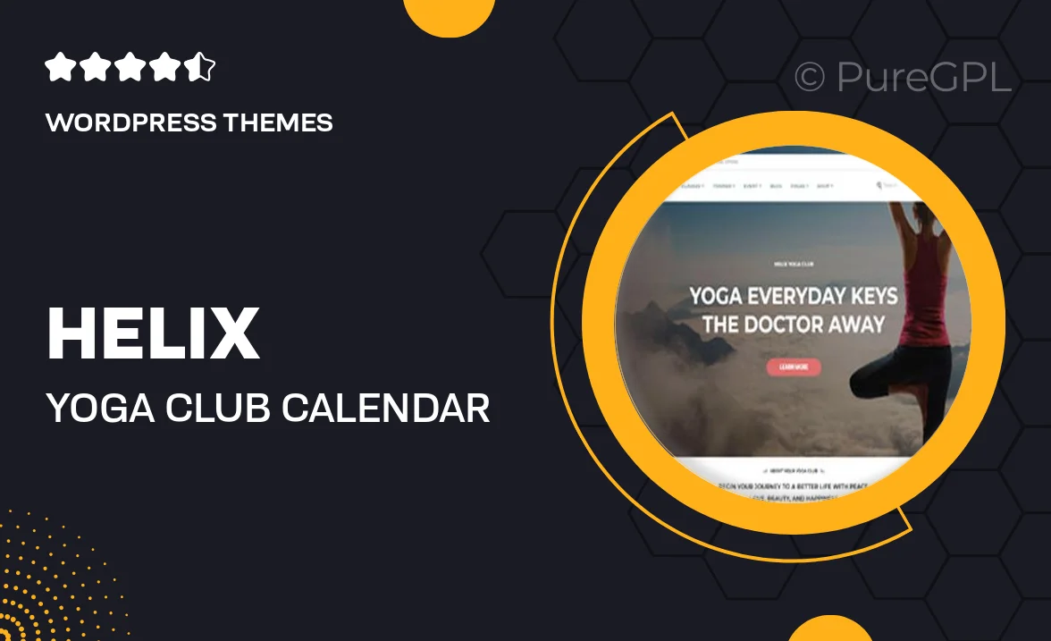 Helix – Yoga Club Calendar WordPress Theme