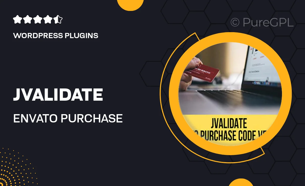 JValidate Envato Purchase Code Verifier Plugin for WordPress