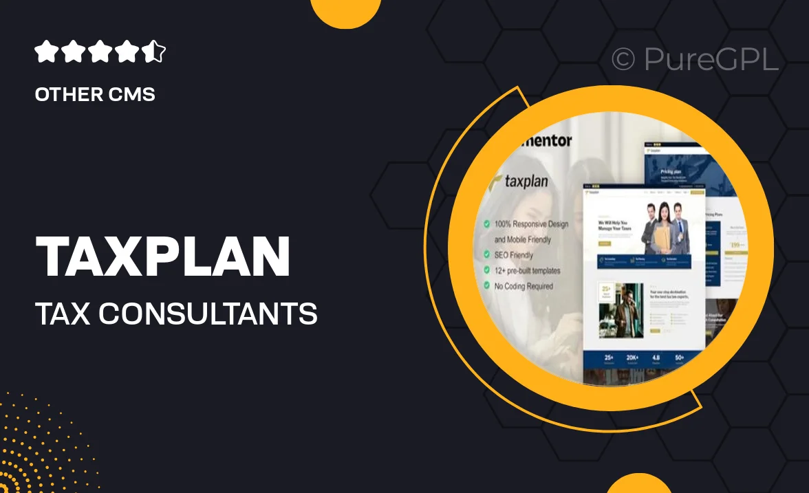 TaxPlan – Tax Consultants & Financial Consulting Elementor Pro Template Kit