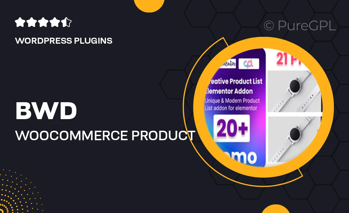 BWD WooCommerce Product List Addon For Elementor