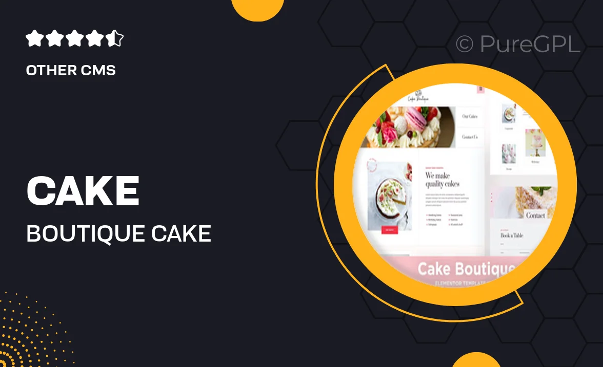 Cake Boutique – Cake Elementor Template Kit