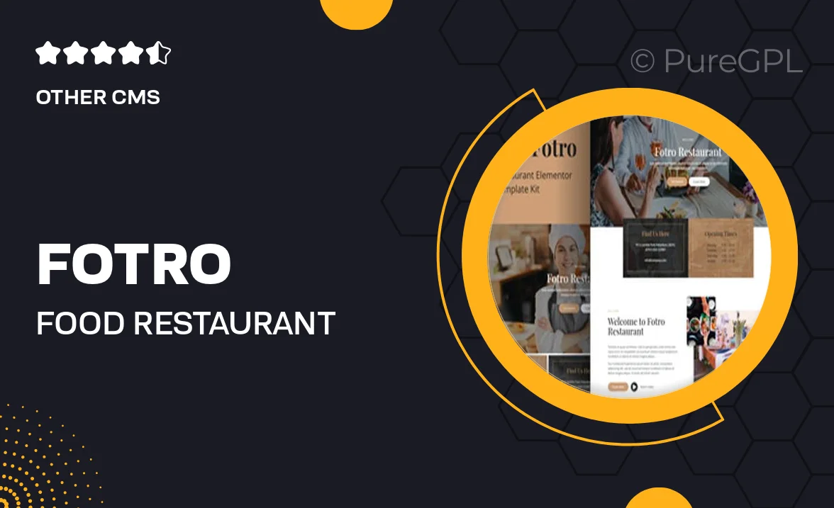 Fotro – Food & Restaurant Elementor Template Kit