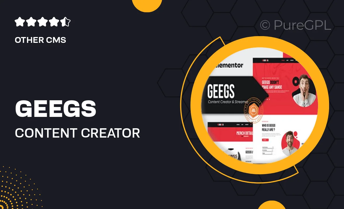 Geegs – Content Creator & Streamer Elementor Template Kit