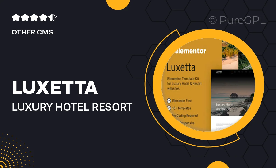 Luxetta – Luxury Hotel & Resort Elementor Template Kit