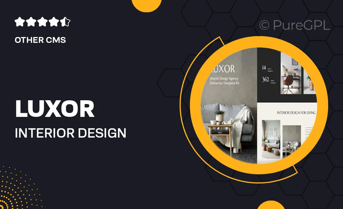 Luxor – Interior Design Agency Elementor Template Kit