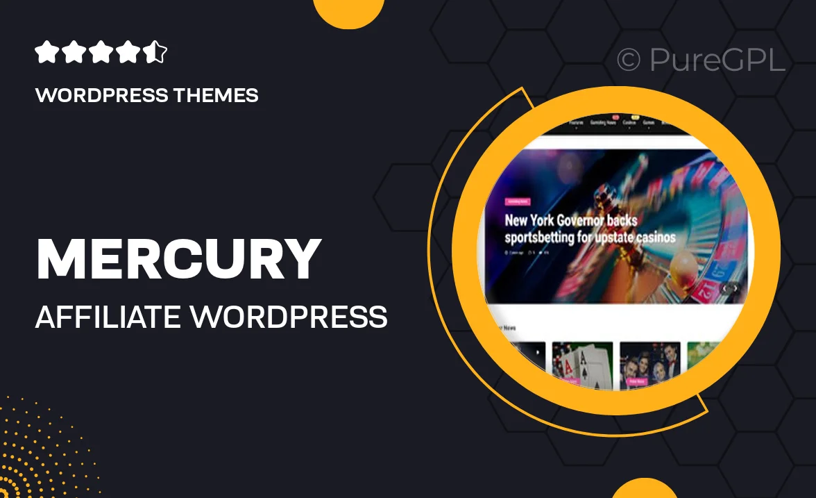 Mercury – Affiliate WordPress Theme. Casino, Gambling & Other Niches. Reviews & News