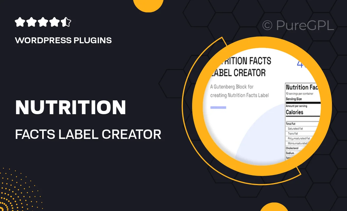 Nutrition Facts Label Creator Gutenberg Addon