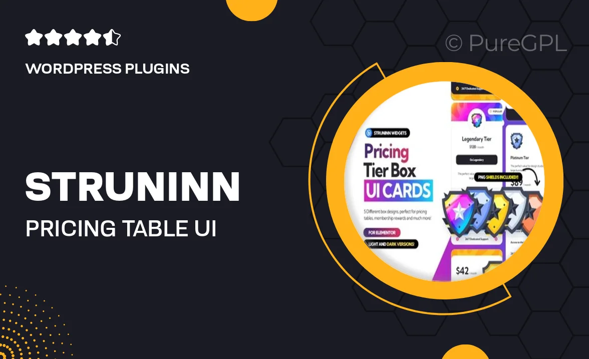 Struninn – Pricing Table – UI Cards for Elementor