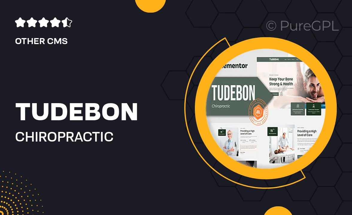 Tudebon – Chiropractic & Physiotherapy Elementor Template Kit