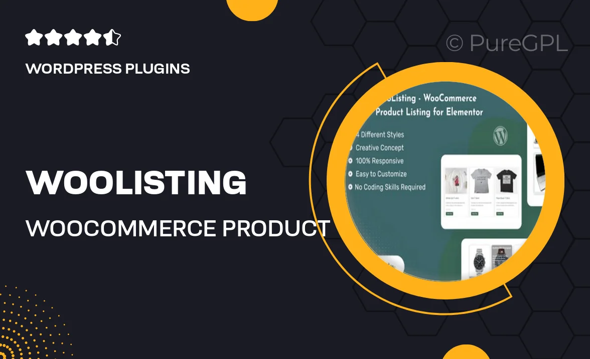 WooListing – WooCommerce Product Listing for Elementor