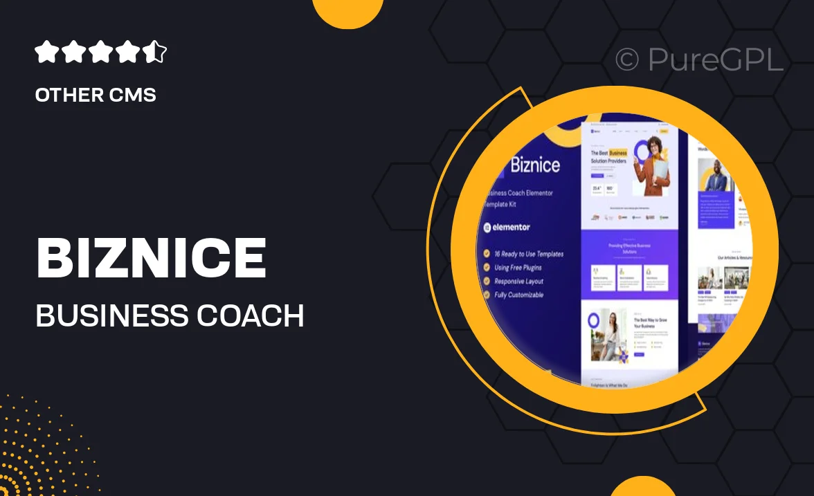 Biznice – Business Coach Elementor Template Kit