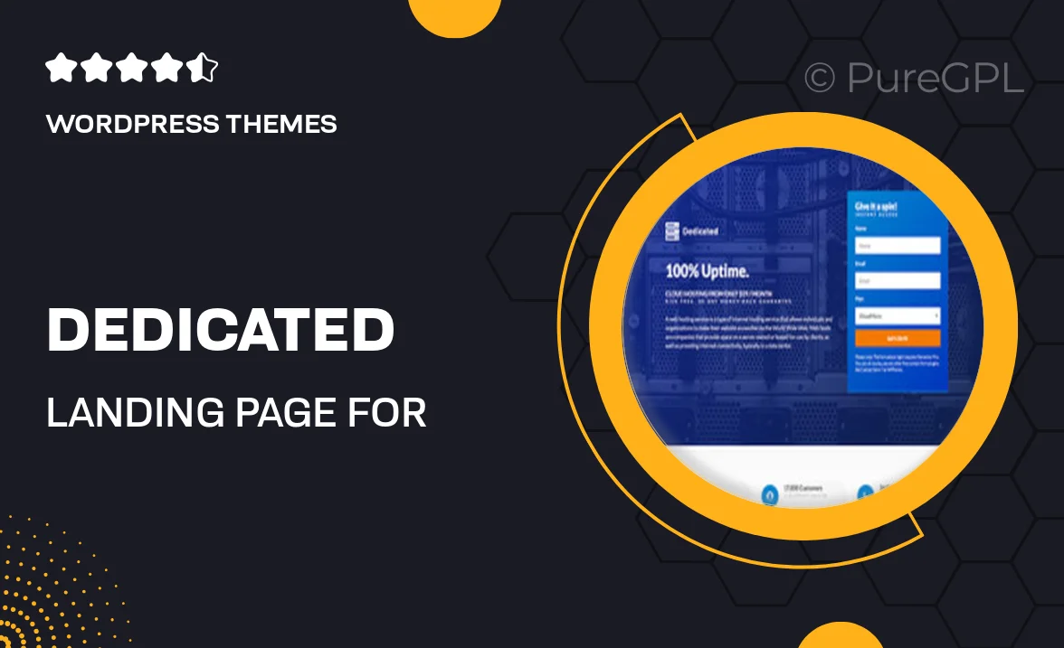 Dedicated – Landing Page For Web Hosts