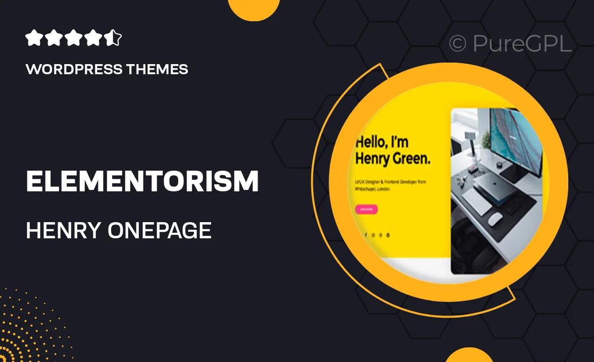 Elementorism | Henry – One-page Portfolio