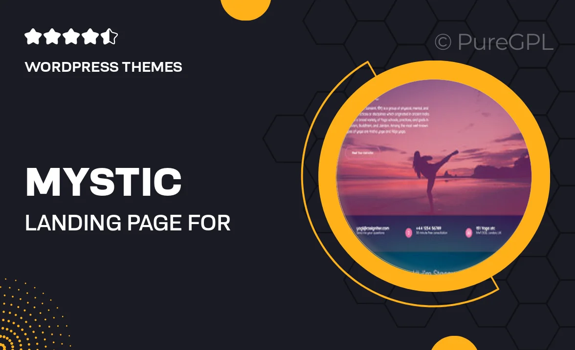 Mystic – Landing Page For Yoga Studios