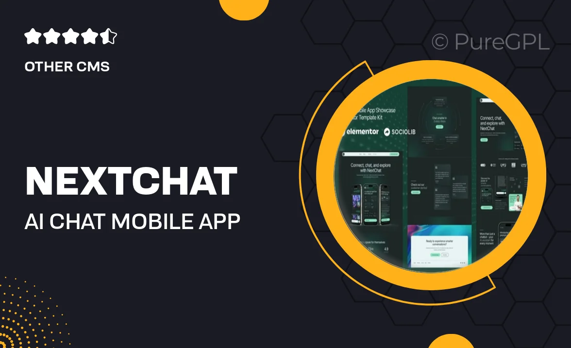 NextChat – AI Chat Mobile App Showcase Elementor Template Kit