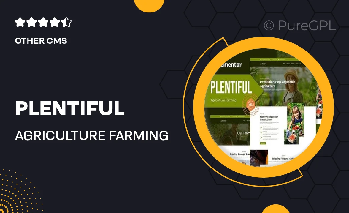 Plentiful – Agriculture Farming Elementor Template Kit