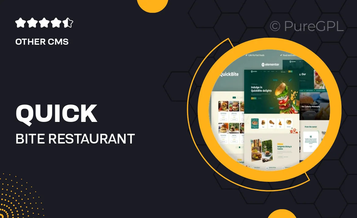 Quick Bite – Restaurant & Cafe Elementor Pro Template Kit