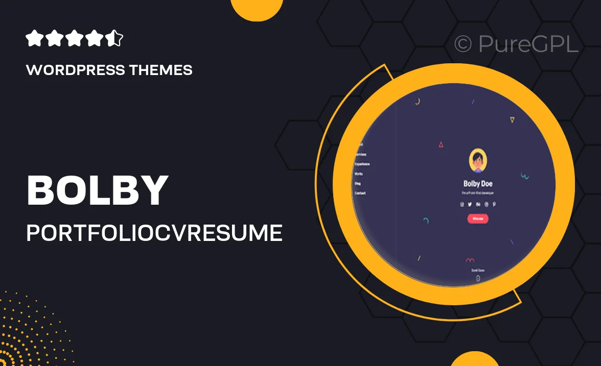 Bolby – Portfolio/CV/Resume WordPress Theme