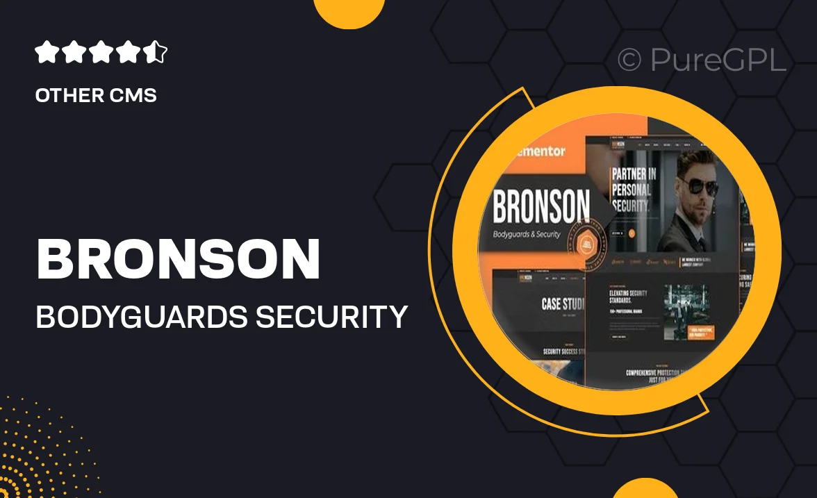 Bronson – Bodyguards & Security Agency Elementor Template Kit