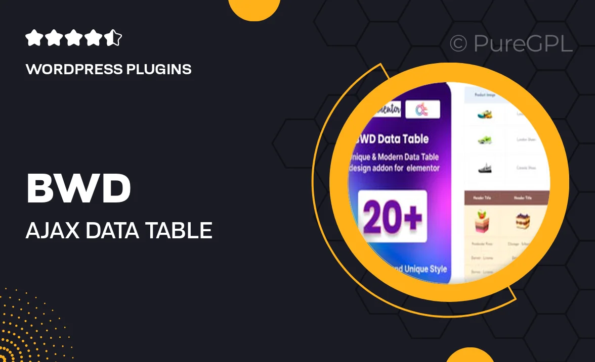 BWD Ajax Data Table Addon For Elementor