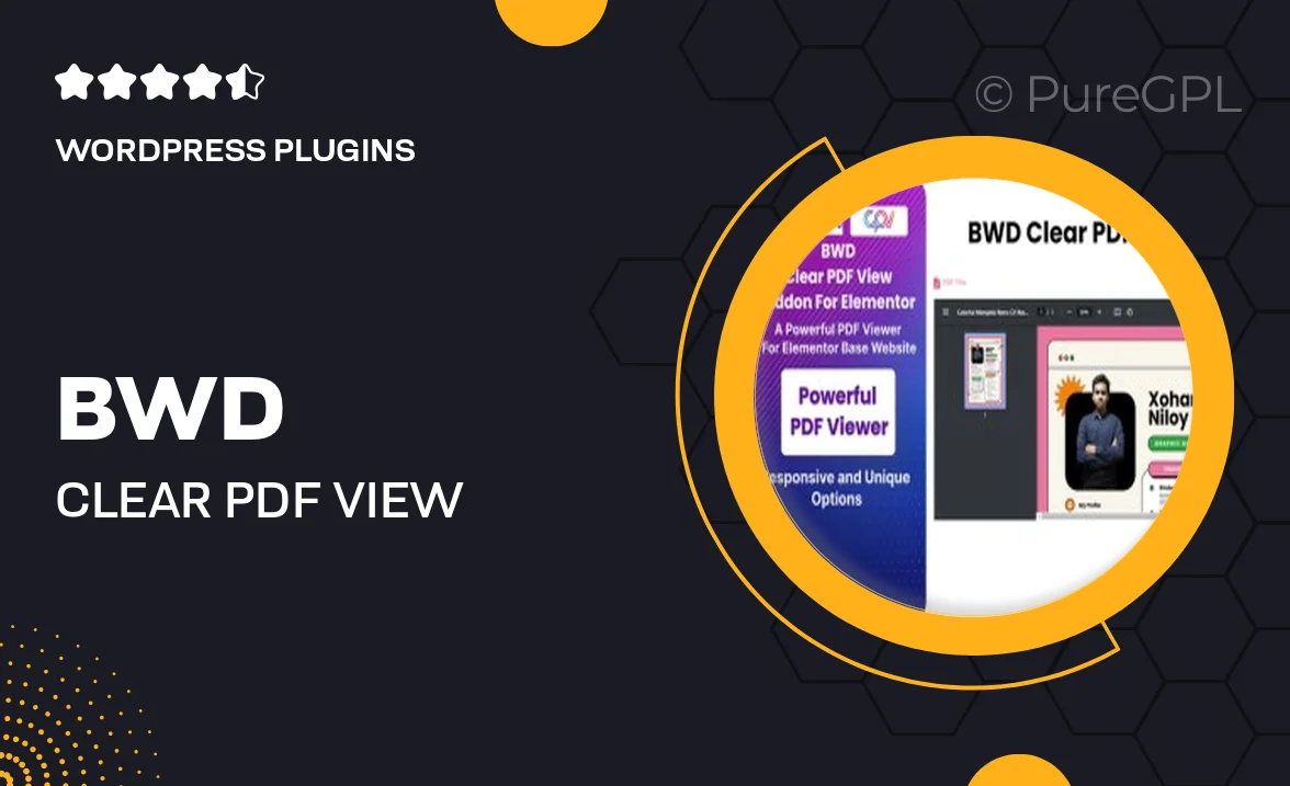 BWD Clear PDF View Addon For Elementor