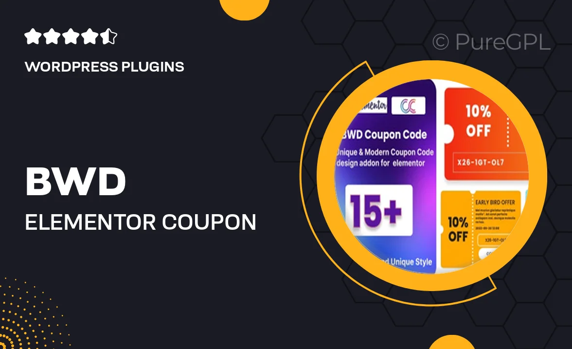 BWD Elementor Coupon Code WordPress Plugin