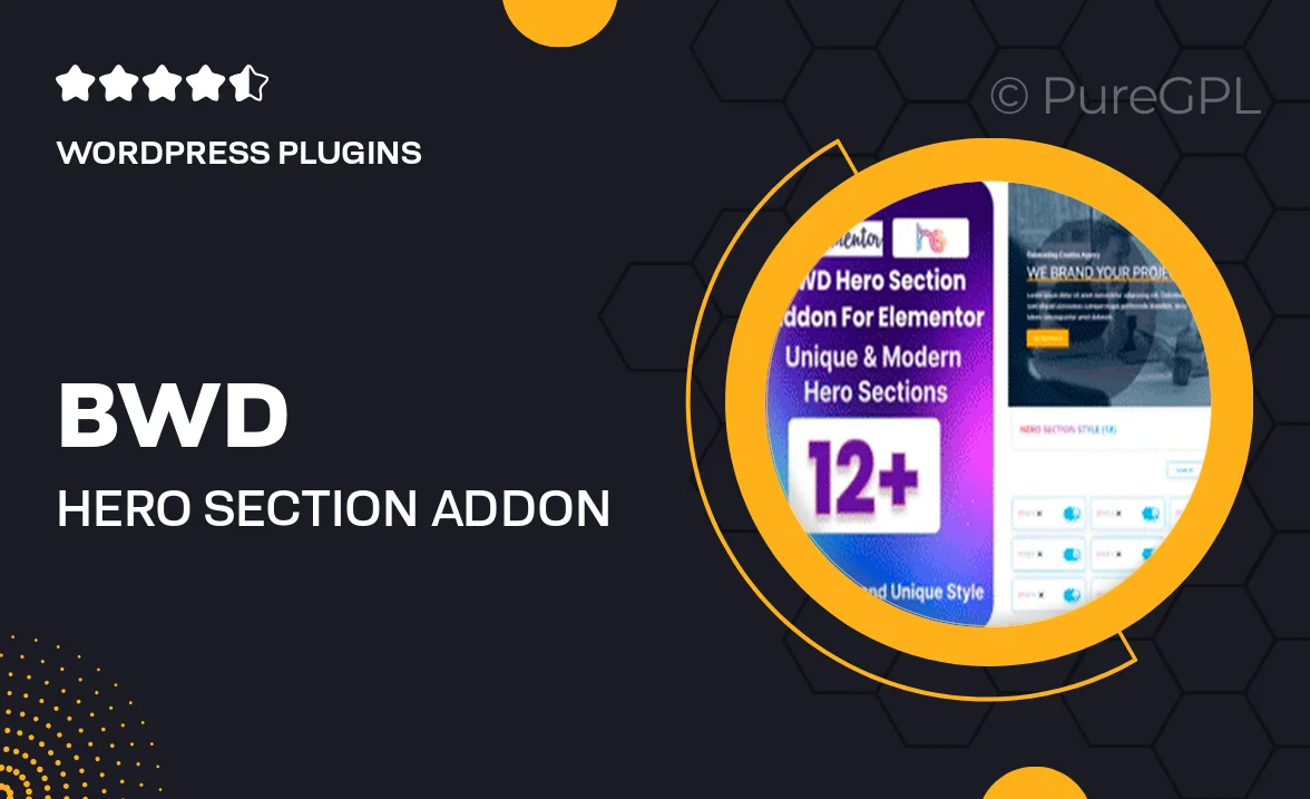 BWD Hero Section Addon For Elementor