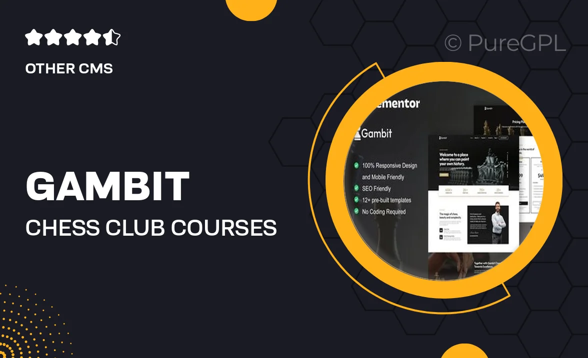 Gambit – Chess Club Courses & Training Elementor Template Kit