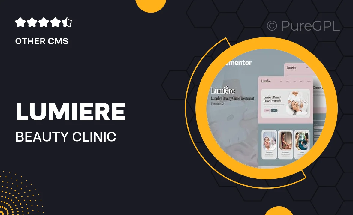 Lumiere – Beauty Clinic Treatment Elementor Template Kit