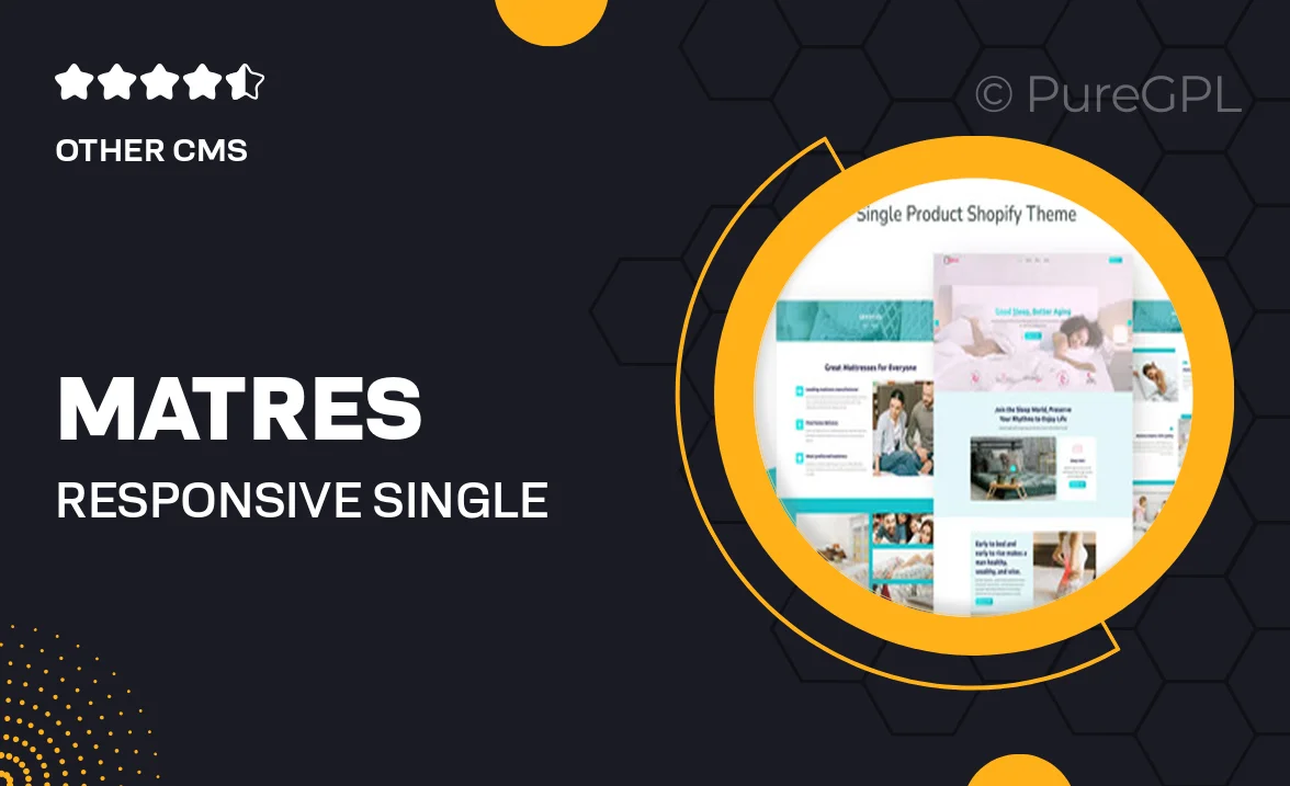 Matres – Responsive Single, OneProduct Shopify