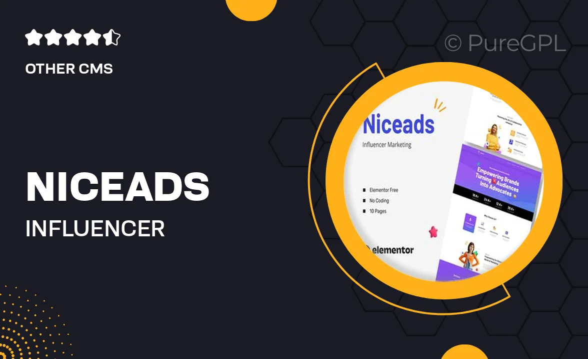 Niceads – Influencer Marketing Elementor Template Kit