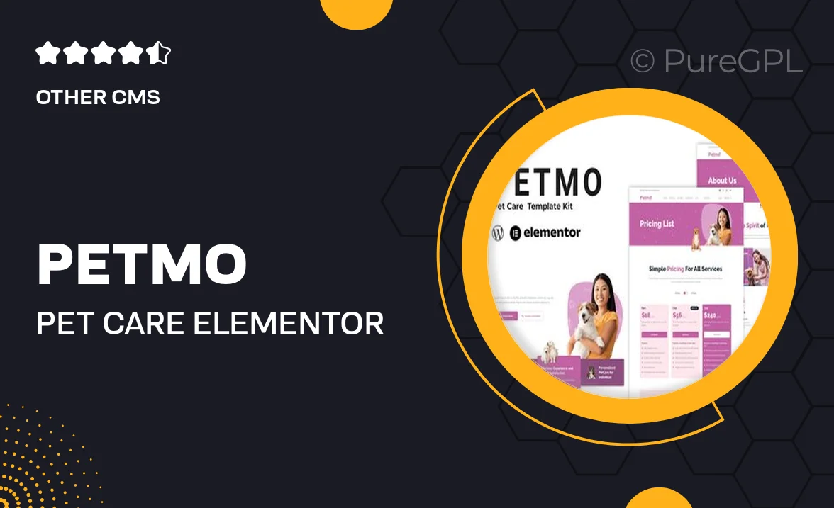 Petmo – Pet Care Elementor Template Kit