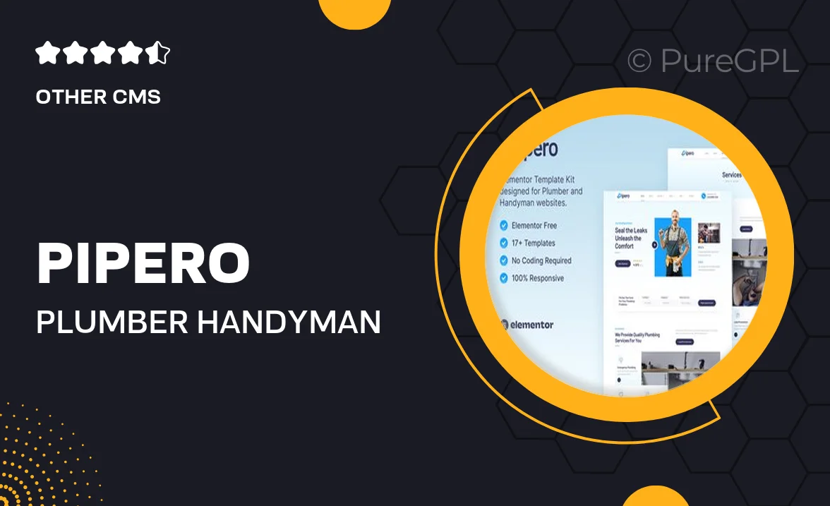 Pipero – Plumber & Handyman Services Elementor Template Kit