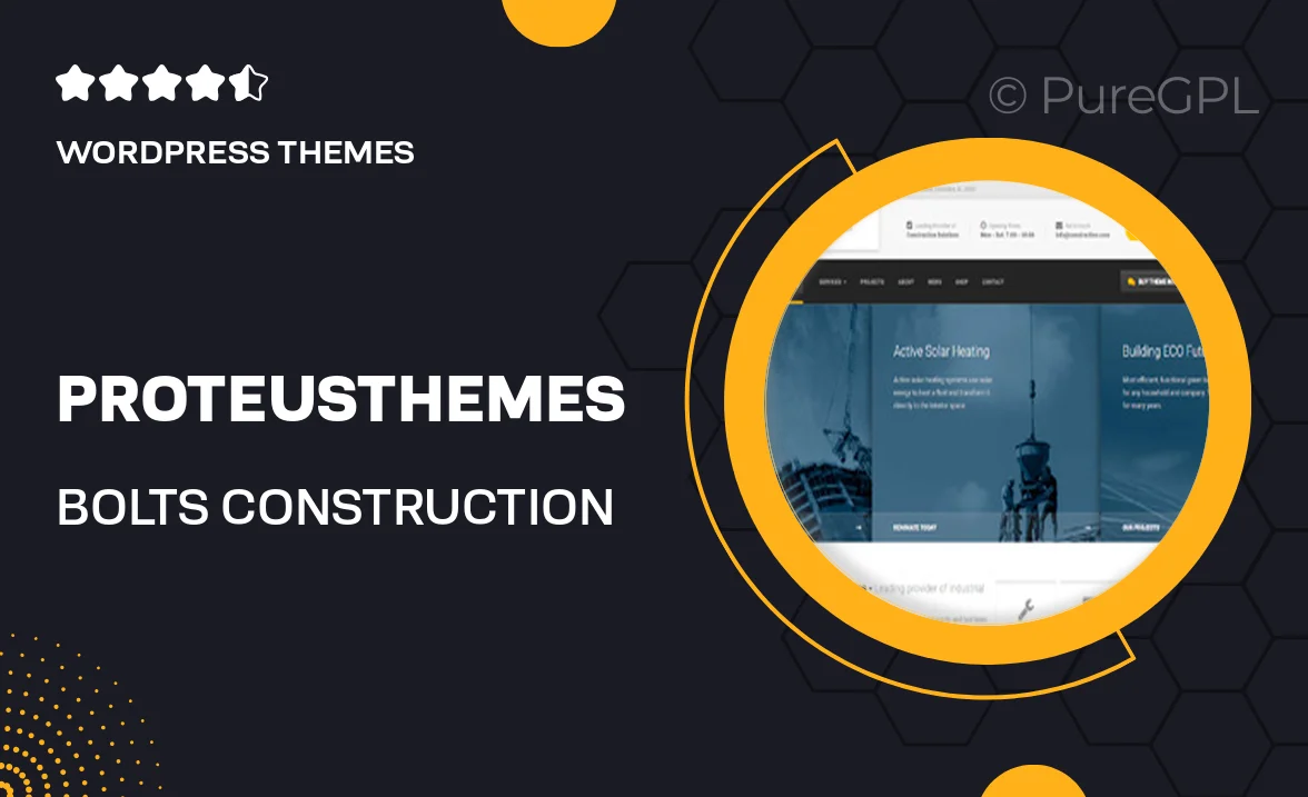 ProteusThemes Bolts Construction – Construction, Renovation and Building WordPress Theme