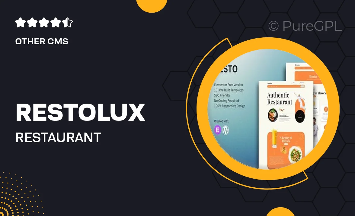 Restolux – Restaurant Elementor Template Kit