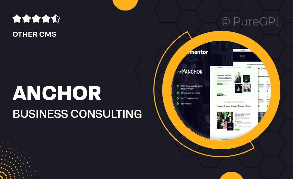 Anchor – Business Consulting Elementor Template Kit