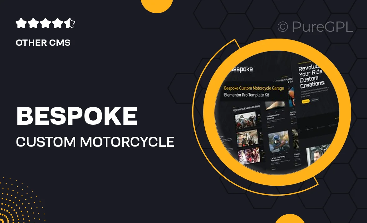 Bespoke – Custom Motorcycle Garage Elementor Pro Template Kit