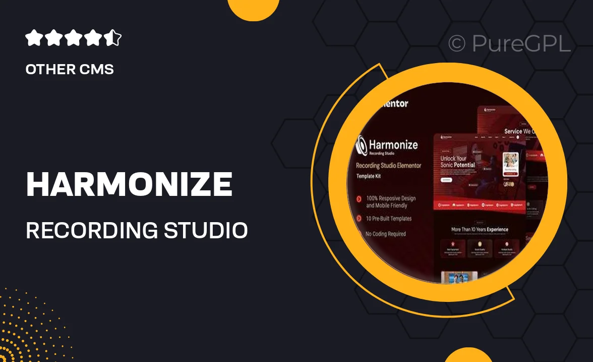 Harmonize – Recording Studio Elementor Template Kit