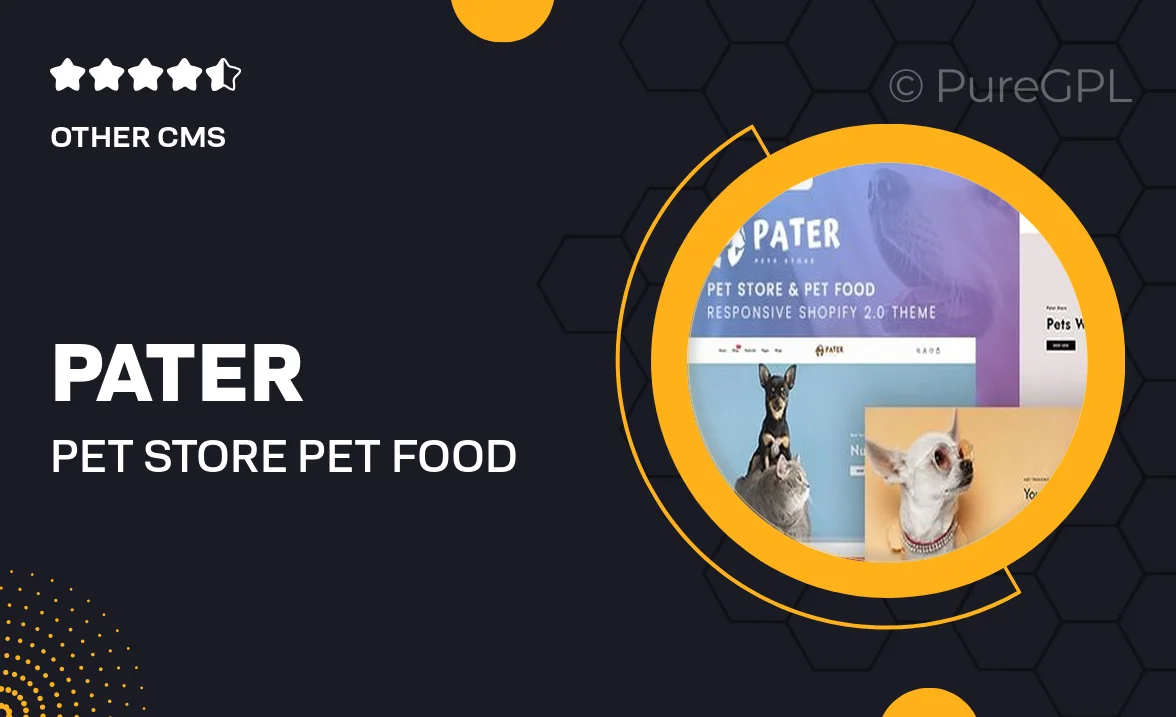 Pater – Pet Store & Pet Food Responsive Shopify 2.0 Theme