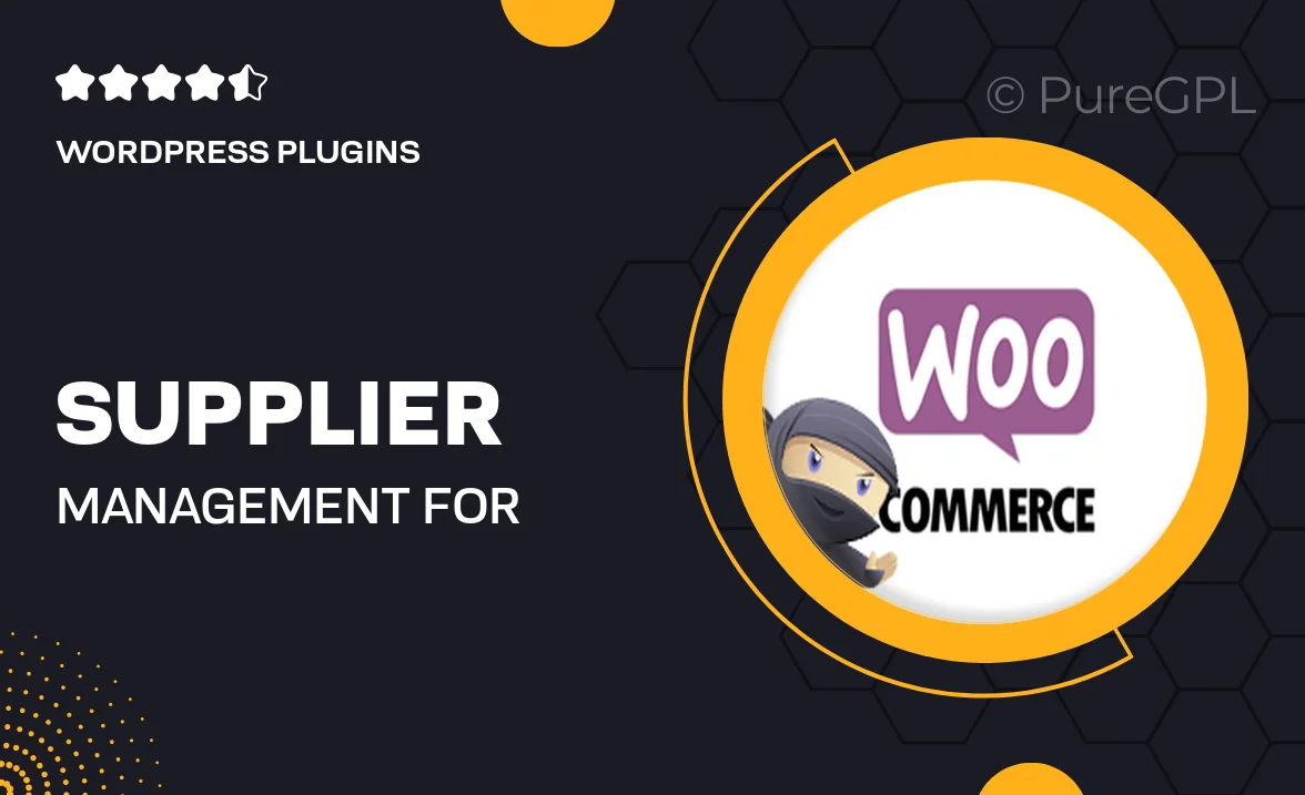 Supplier Management for Woocommerce