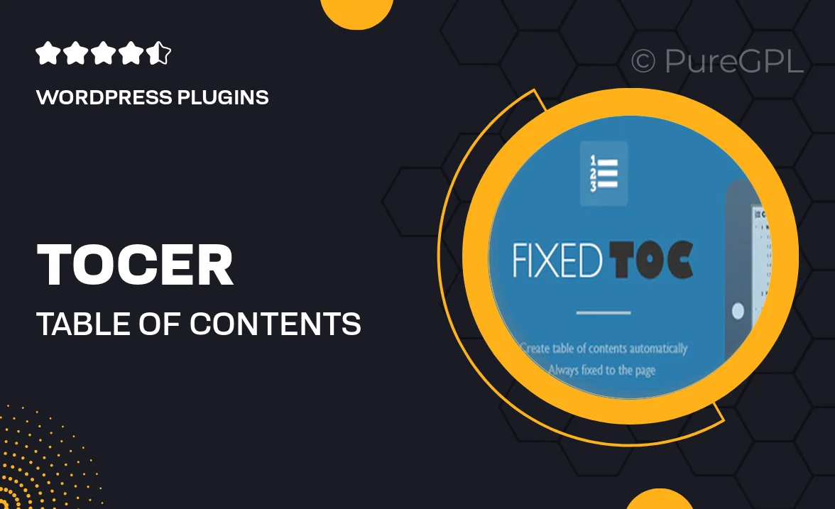 Tocer – table of contents maker WordPress plugin (formerly Fixed Toc)