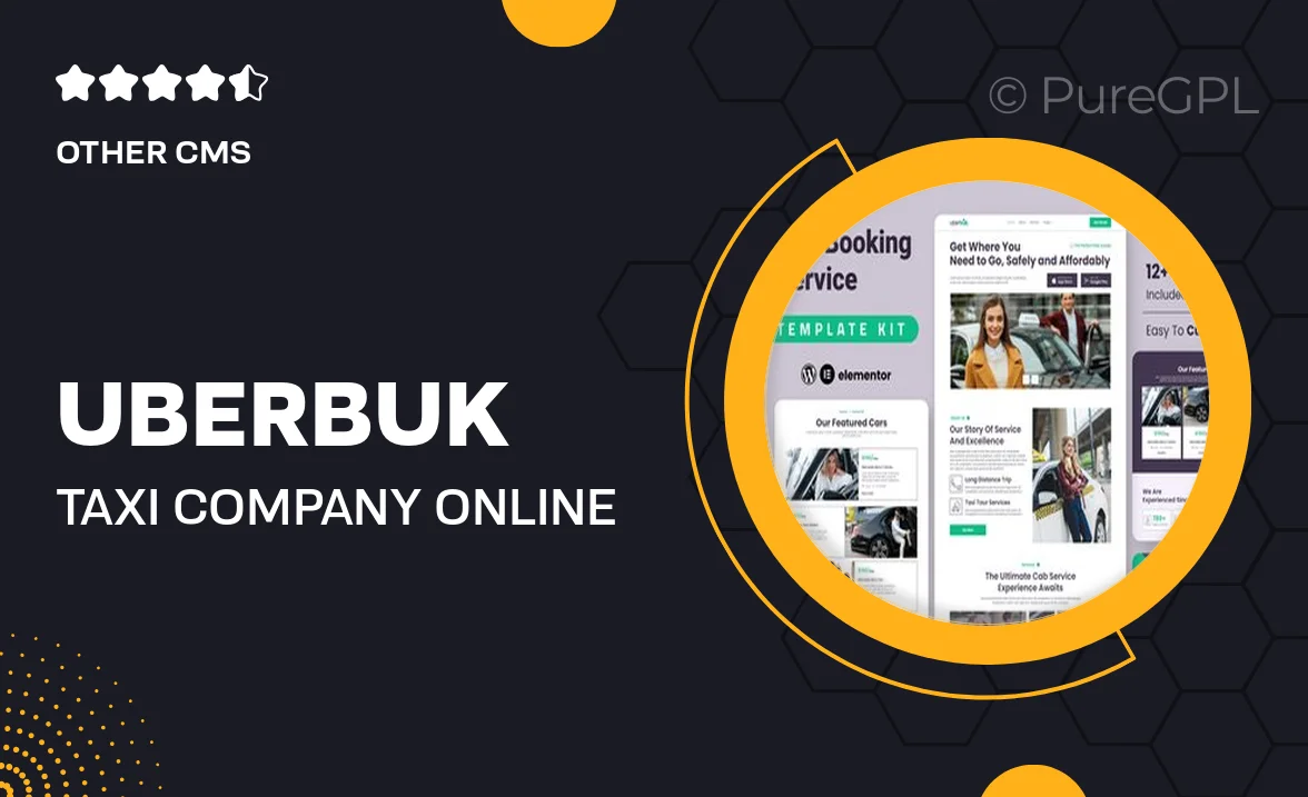 Uberbuk – Taxi Company & Online Cab Service Elementor Template Kit