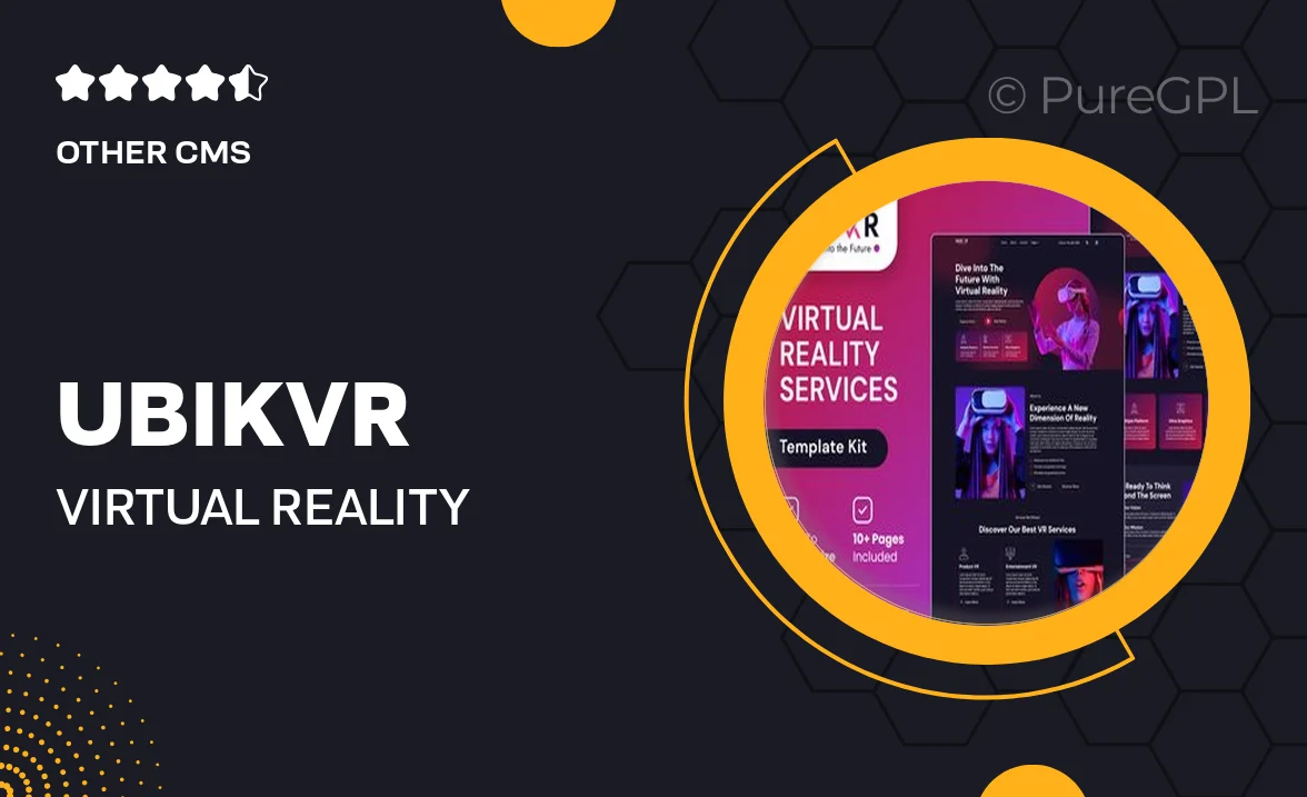 UbikVR – Virtual Reality Services Elementor Template Kit