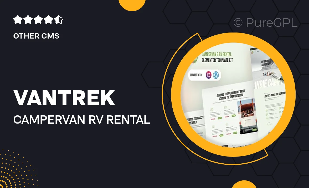 VanTrek – Campervan & RV Rental Elementor Pro Template Kit