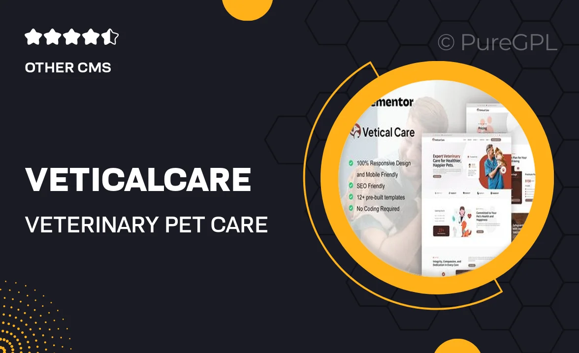 VeticalCare – Veterinary & Pet Care Elementor Pro Template Kit