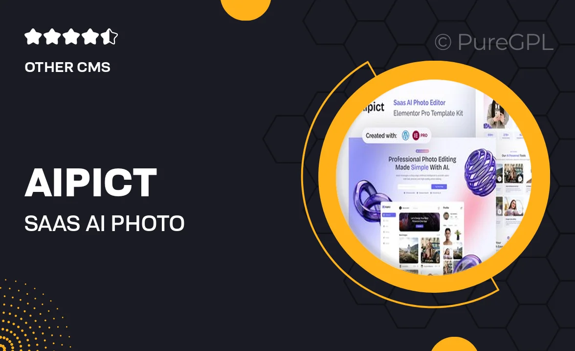 Aipict – Saas AI Photo Editor Website Elementor Pro Template Kit