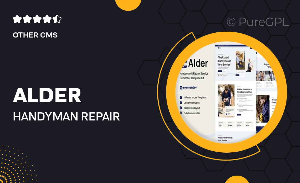 Alder – Handyman & Repair Service Elementor Template Kit