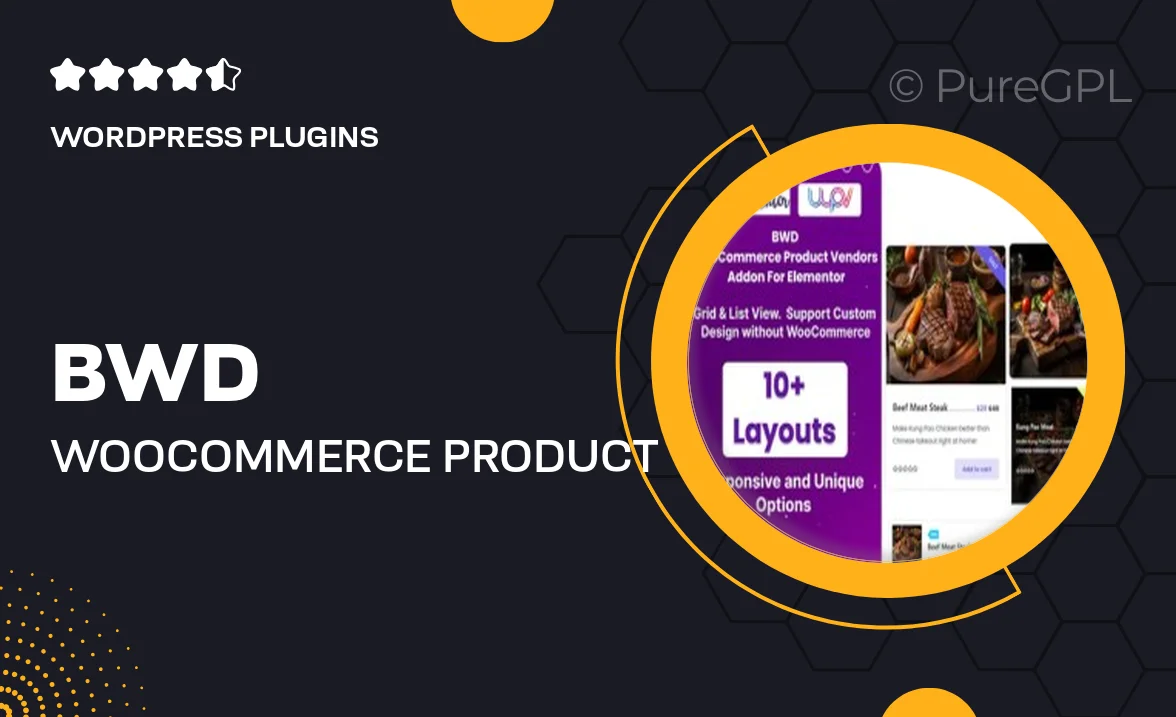 BWD WooCommerce Product Vendors Addon For Elementor