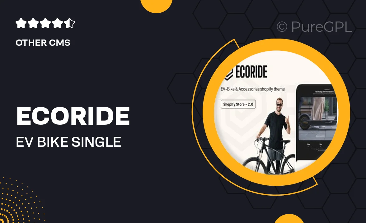 Ecoride | EV Bike Single Product Shopify Theme